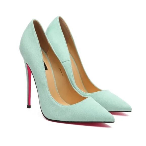 Giaro 'Taya' Pumps - Baby Blue Pink Bottoms - Picture 4 of 6